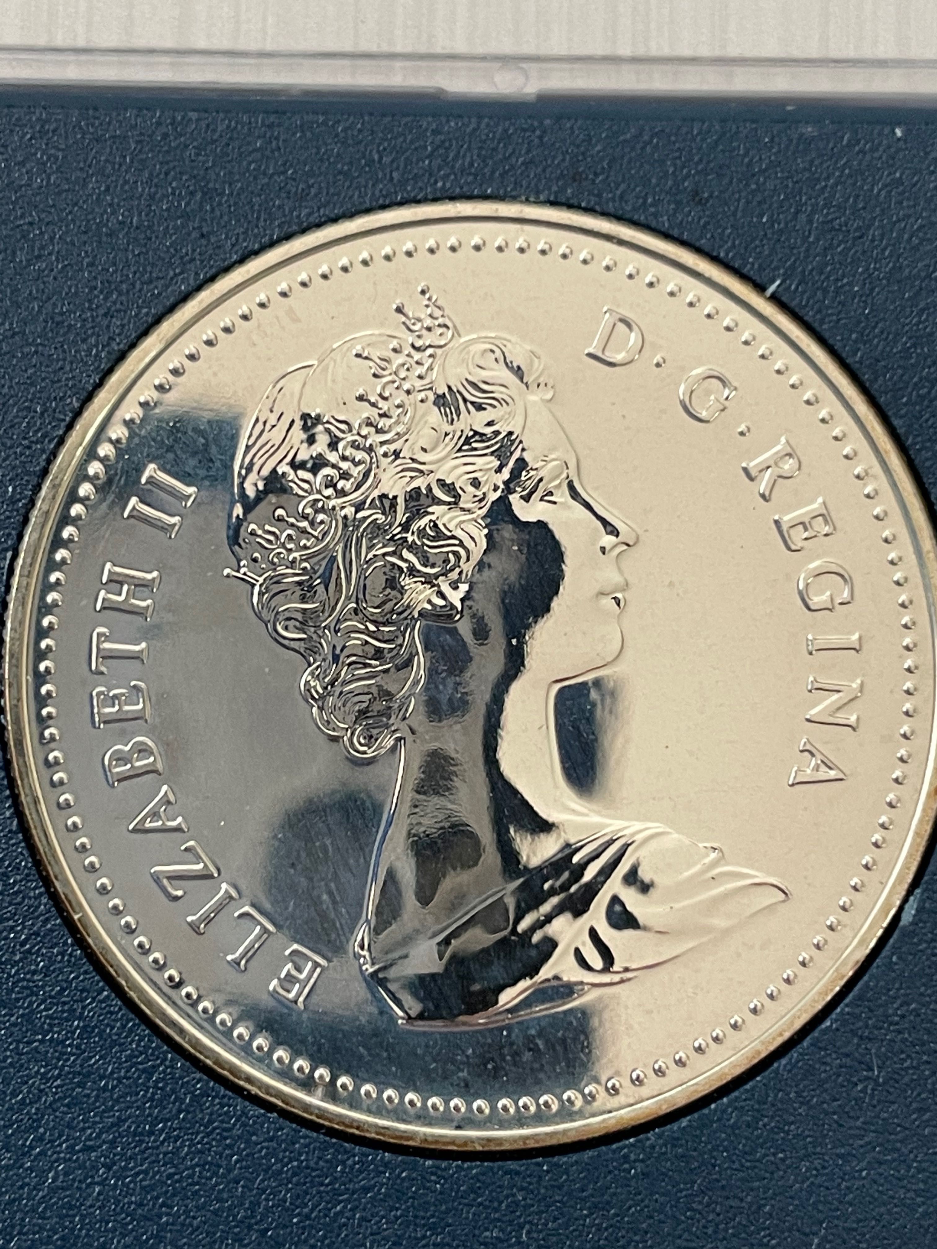 One Dollar Kanada 1980 Srebro