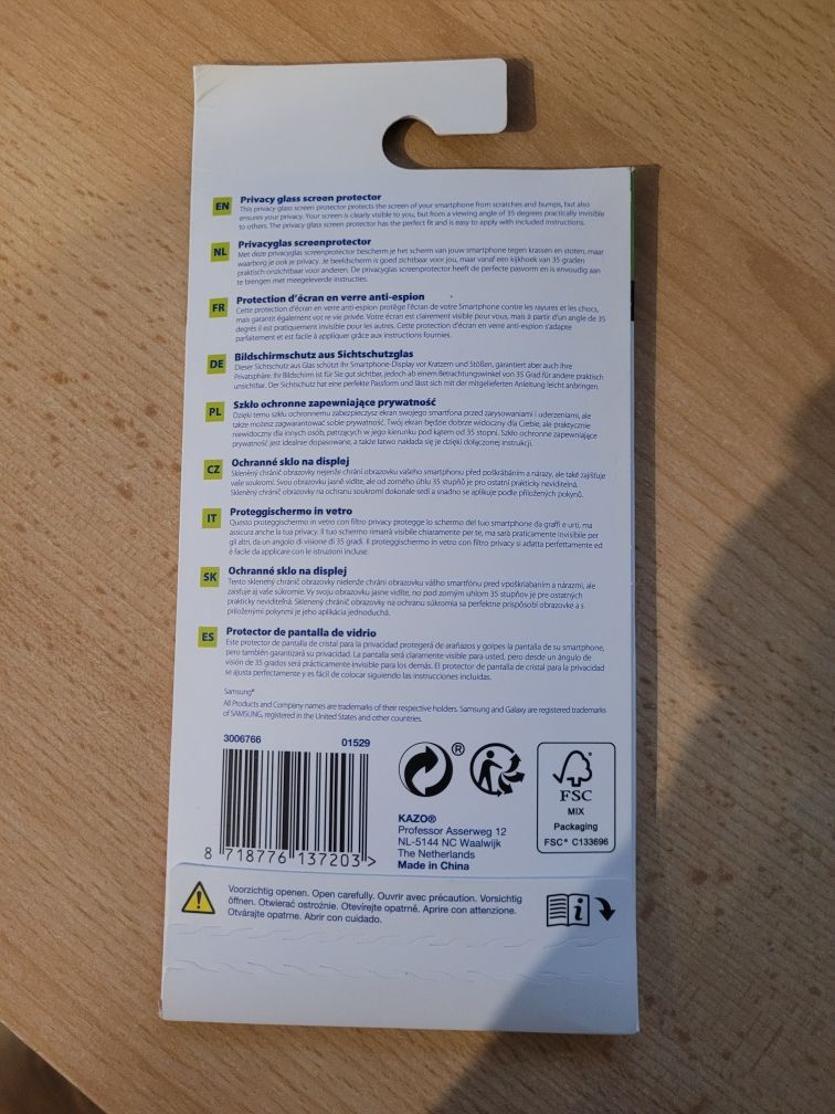 Szkło ochronne prywatyzujące do telefonu Samsung Galaxy S20