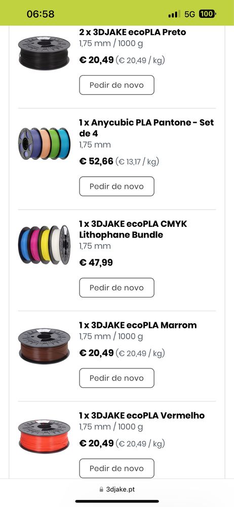 Impressora nova nunca reutilizada com 15 filamentos e dois bicos extra