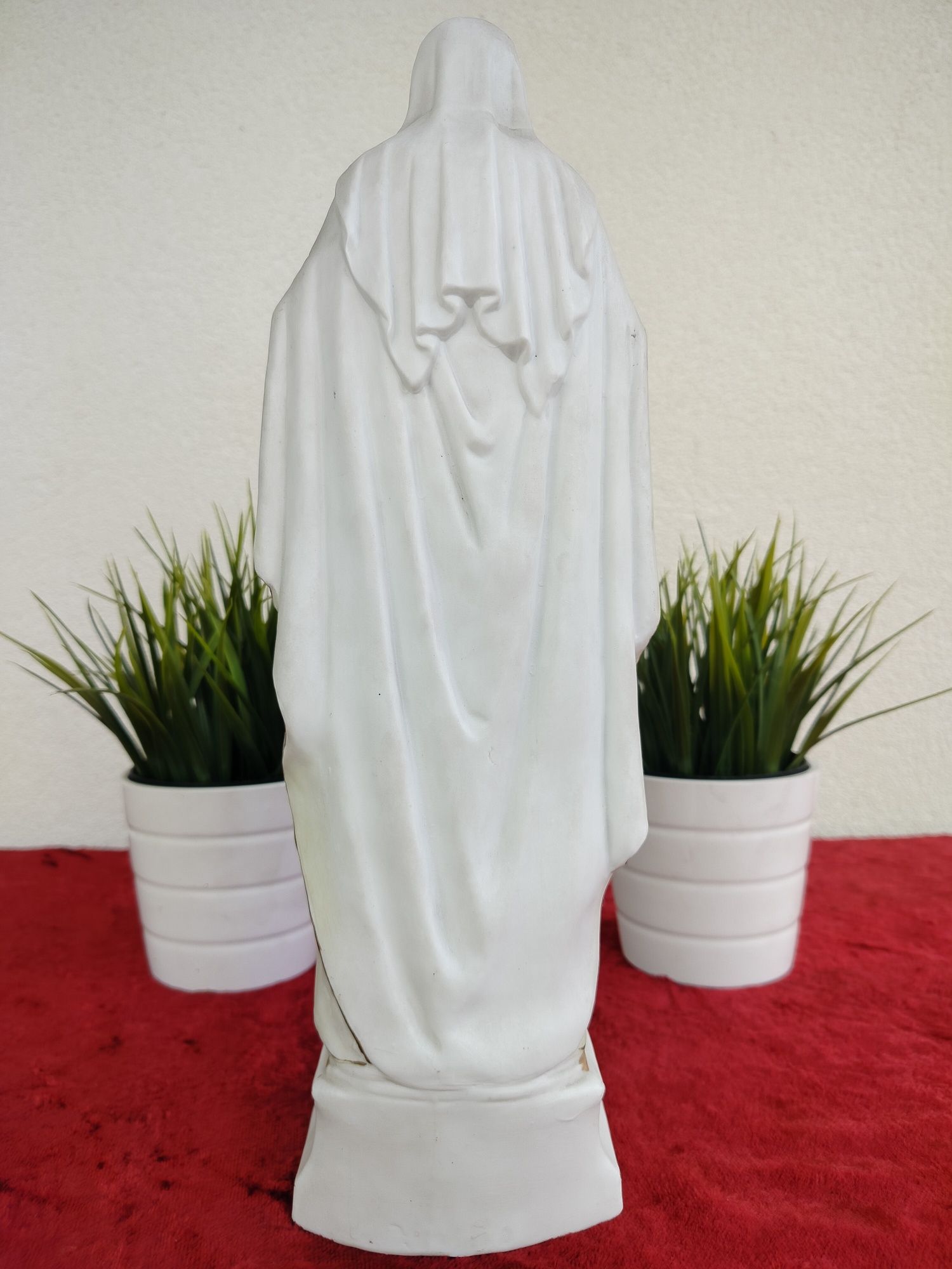 Stara piekna duza Biskwitowa figurka Serca Maryi Matka Boska porcelana