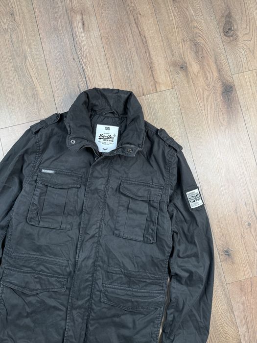 Superdry Military чорна куртка L утеплена Premium темно сіра зелена