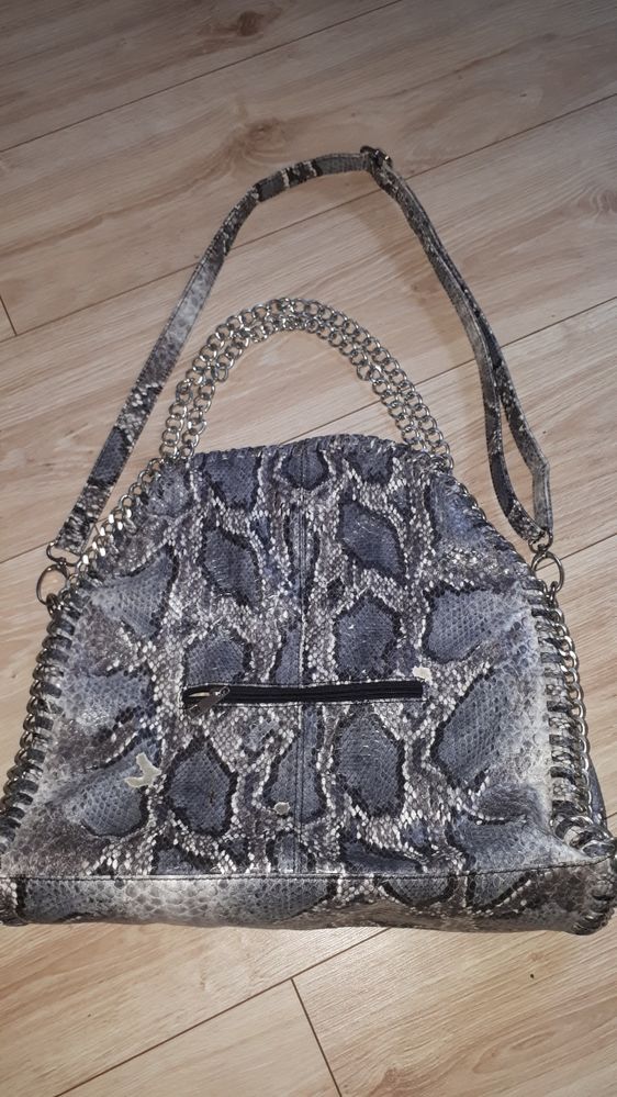 Torebka jak Stella McCartney, shopper, skora weza, lancuchy