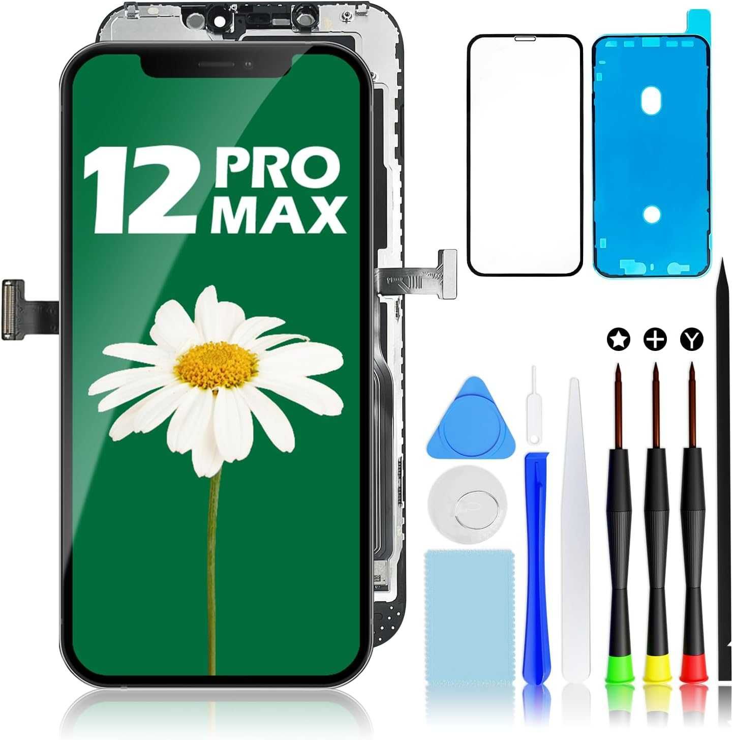 GULEEK Wyświetlacz do iPhone'a 12 Pro Max LCD Ekran zamienny, 6,5 cala
