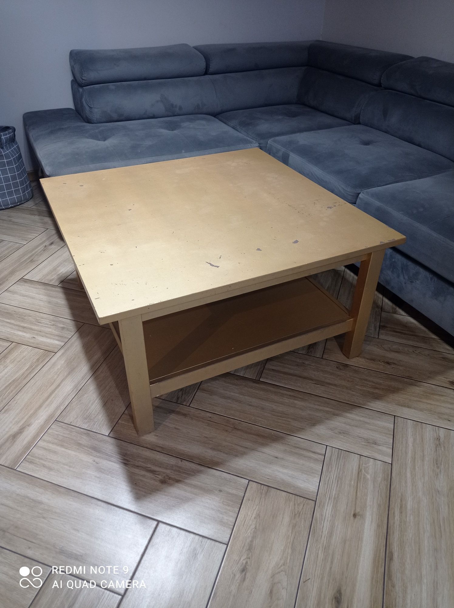 Stolik kawowy ława Ikea Hemnes złoty drewniany