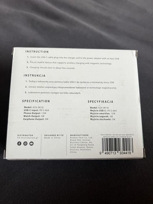 Tech Protect QI15W-A24 3IN1 magnetic magsafe ladowarka bezprzewodowa