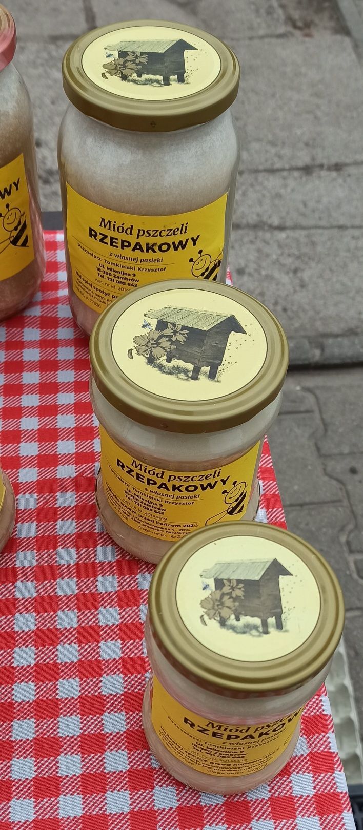 2 słoiki Rzepakowy miód pszczeli z własnej pasieki rzepak