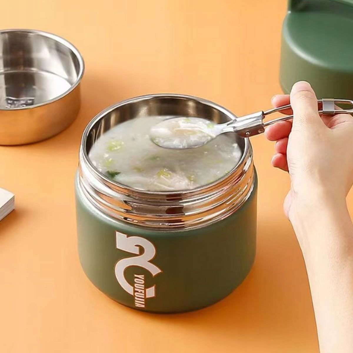 minghaoyuan pojemnik termiczny na jedzenie, 1300 ml, termos ze stali