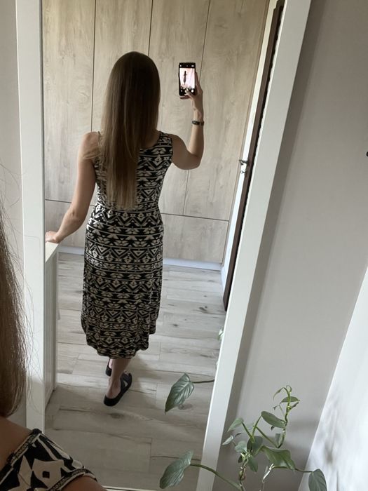 Letnia brązowa sukienka h&m