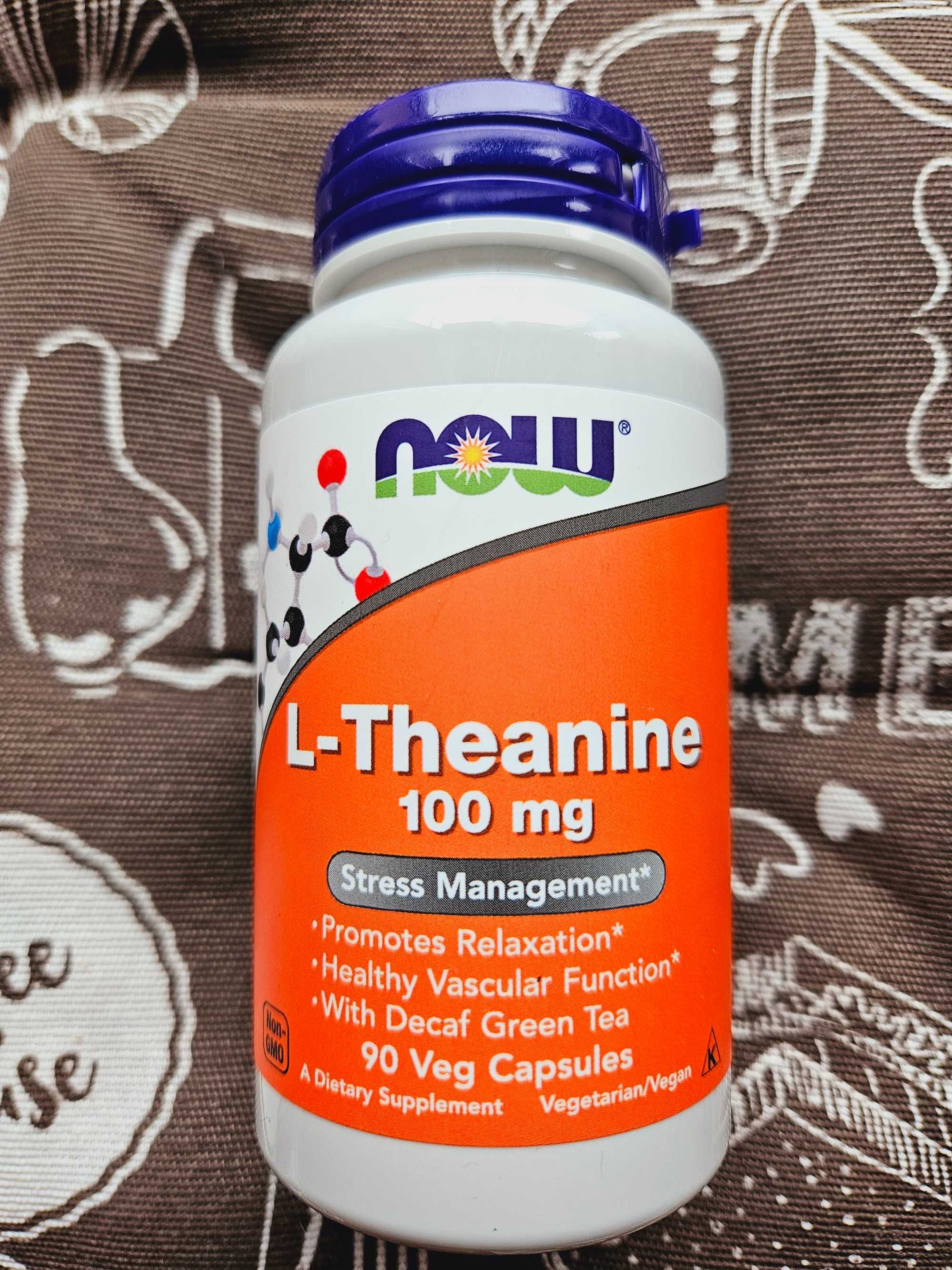 Now Foods L-Theanine 100 200 мг  L-теанин L-теанін 90 120 капс