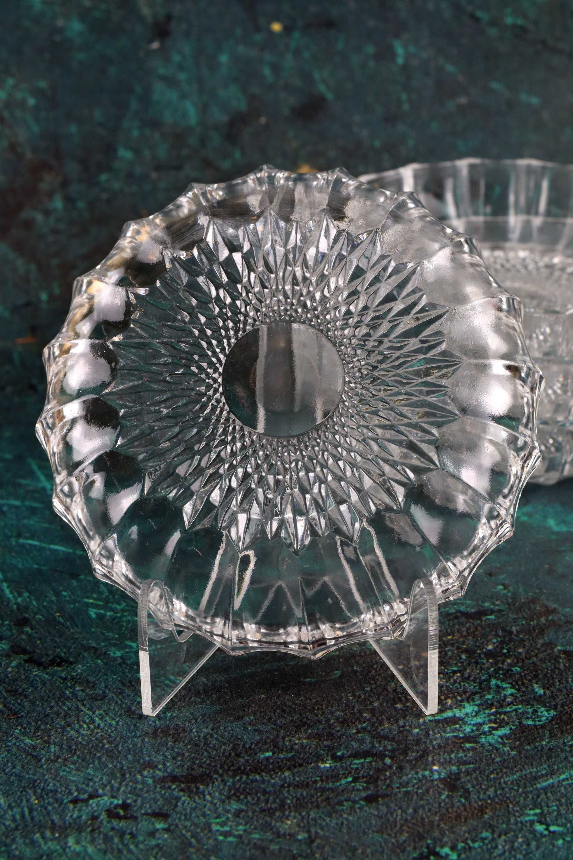Zestaw kryształowych miseczek vintage szkło kryształ prl miseczki
