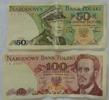 Banknoty polskie 100zł i 50zł 1988r.