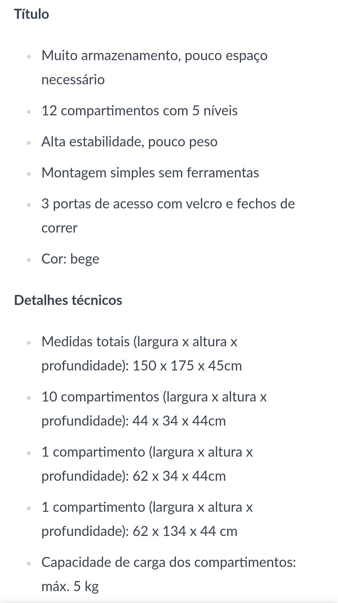 Roupeiro Desmontável