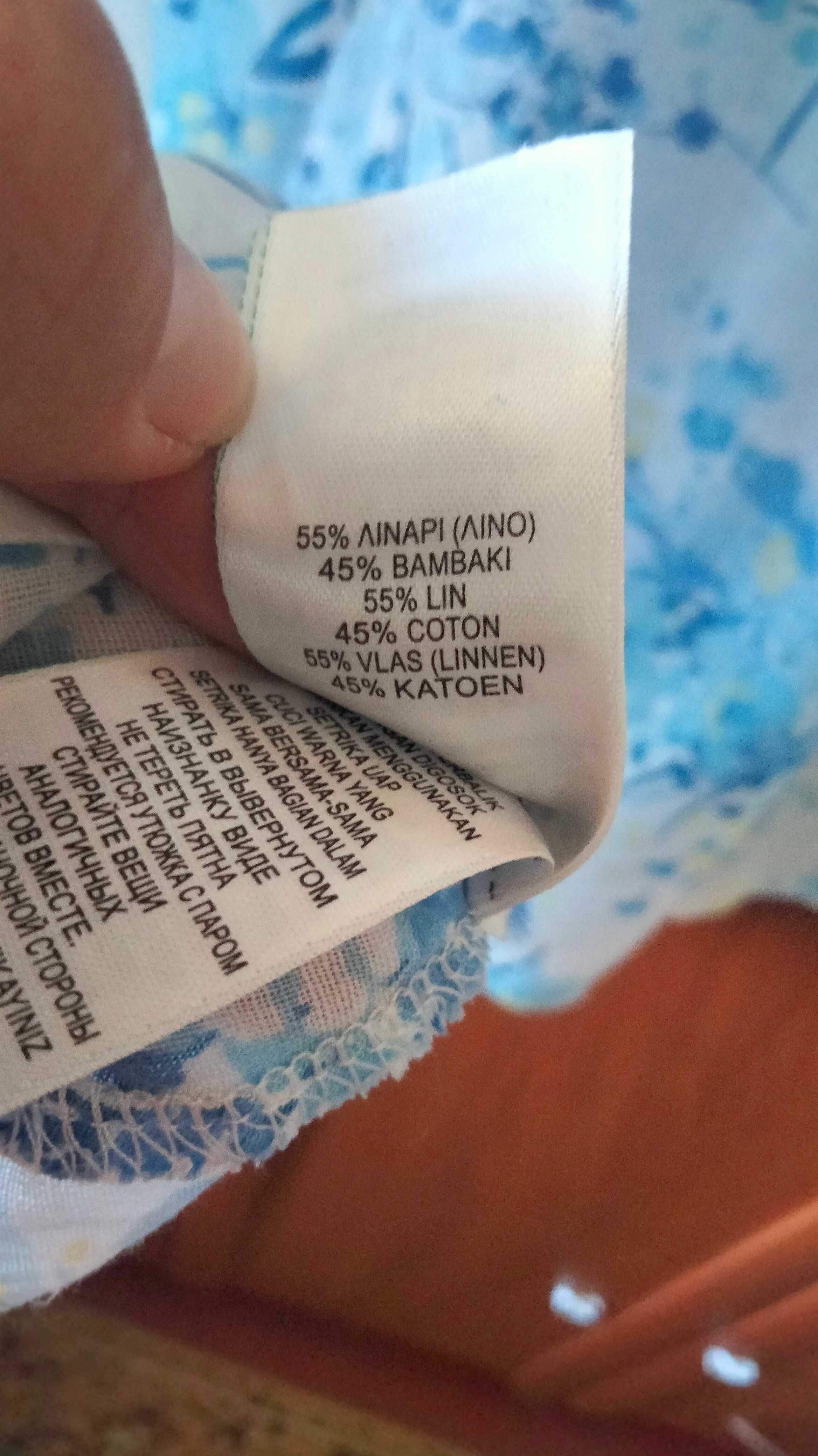 Ніжна котоново-льняна літня блуза M&S, XL-3XL