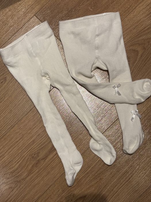 Rajstopy grube białe na święta 2 szt.