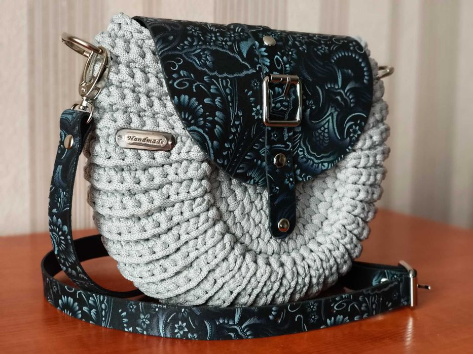Torebka Oreo, ręcznie wykonana na szydełku, Handmade