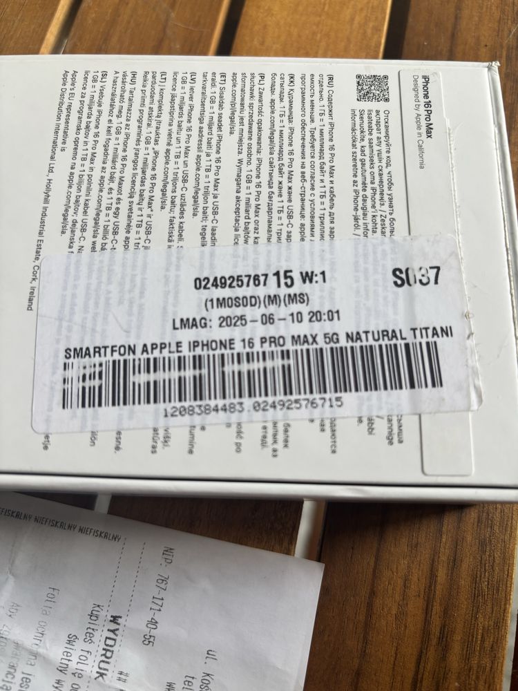 Iphone 16 pro max 256