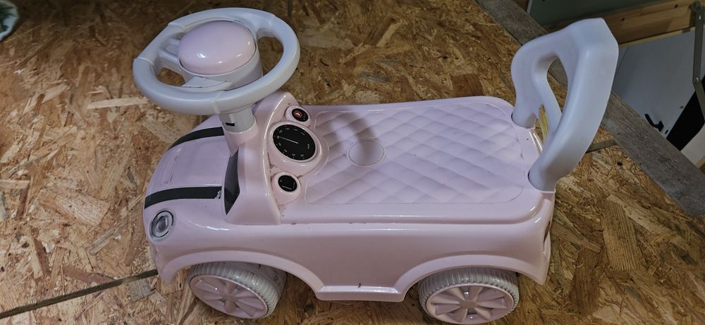 Jeździk MINI COOPER chodzik pchacz różowy