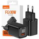 Szybka Ładowarka Sieciowa 30W Usb I Usb-C Pd Qc 3.0 Wyświetlacz Led