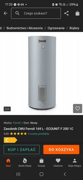Zasobnik do ciepłej wody ferroli