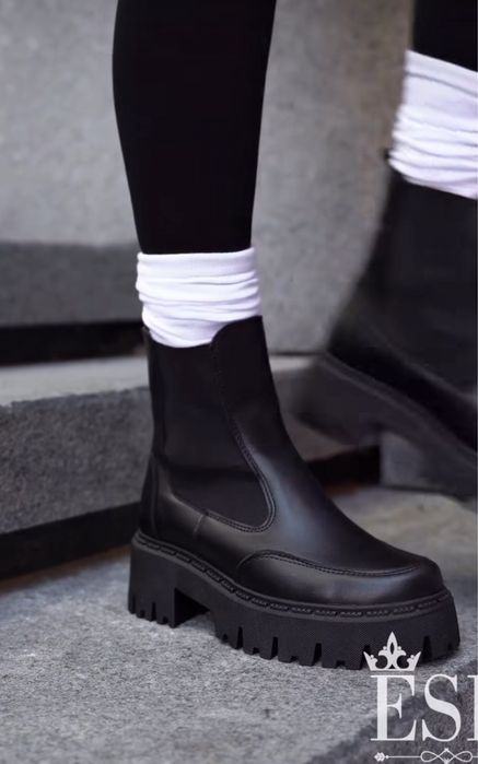 Зимові челсі чоботи шкіра натуральна