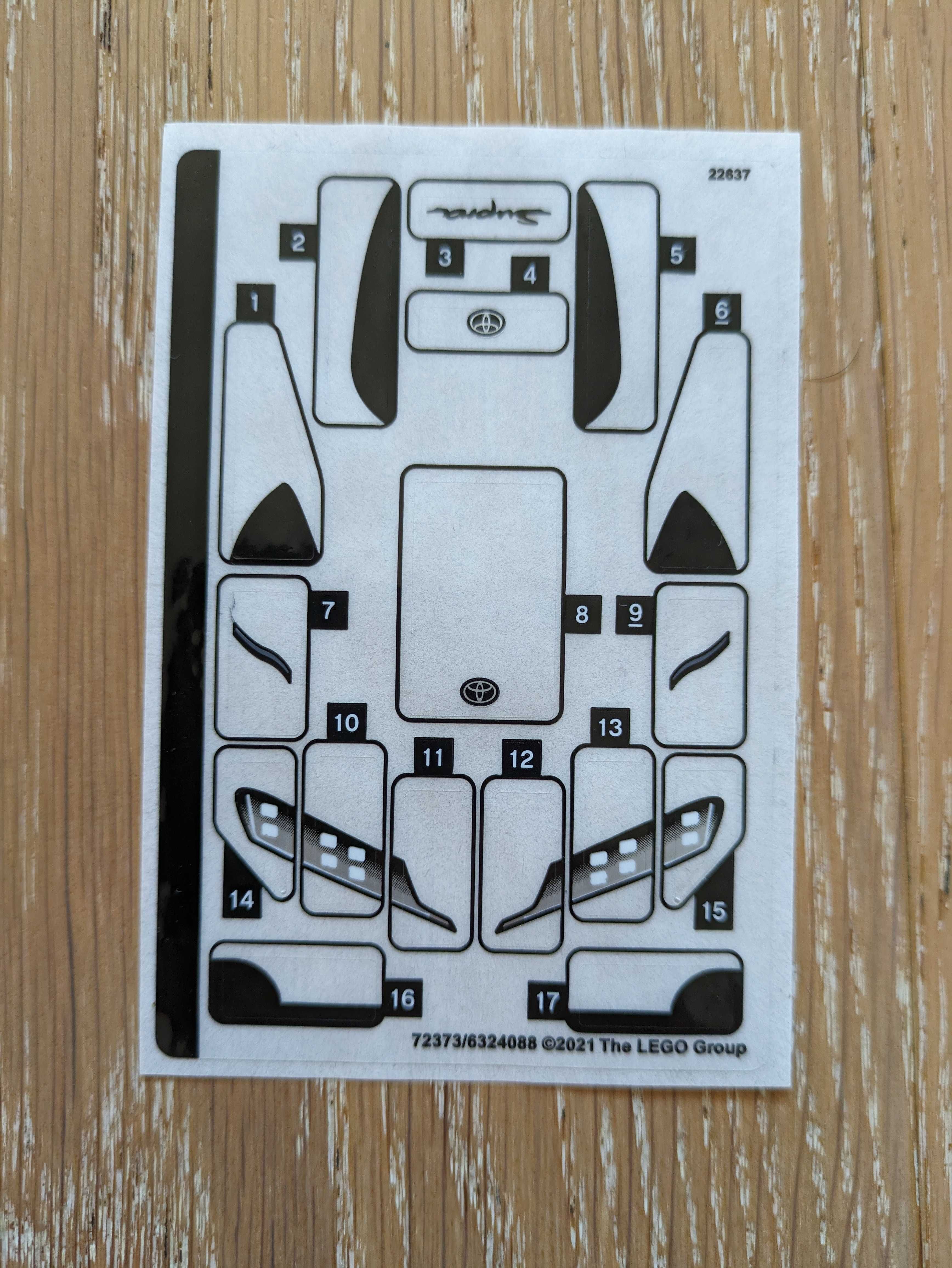 LEGO Speed Champions 76901 Toyota GR Supra Super Nowe Naklejki Pudełko