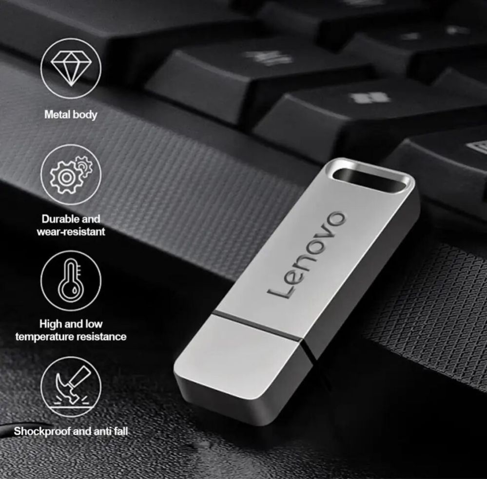 Флеш накопичувач флешка Lenovo 2TB 16TB USB 3.1 + 2 перехідника