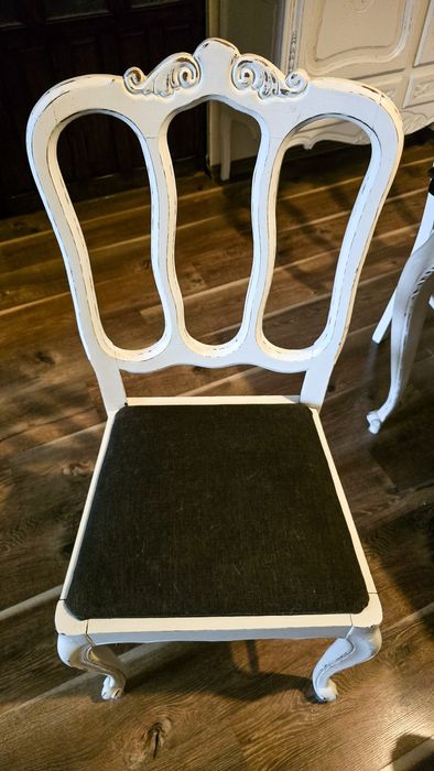 Francuski stół dębowy + 6 krzeseł – oryginalny antyk po stylizacji