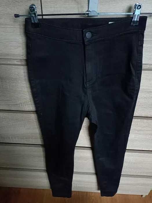 Czarne spodnie rurki skinny wysoki stan Marks&Spacer 36/38 S/M