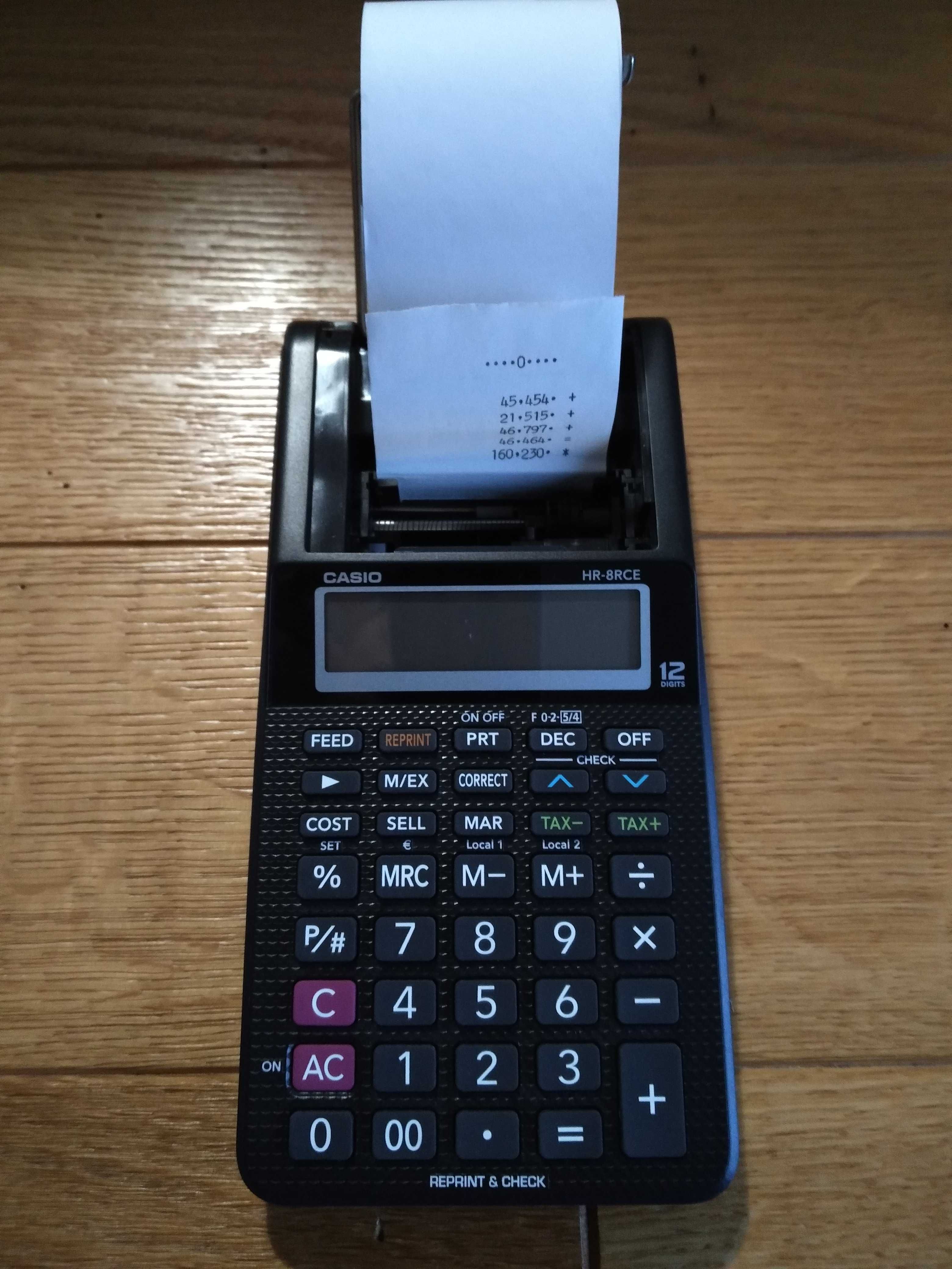 Kalkulator Casio z drukarką, nowy gratis papier Hr-8rc