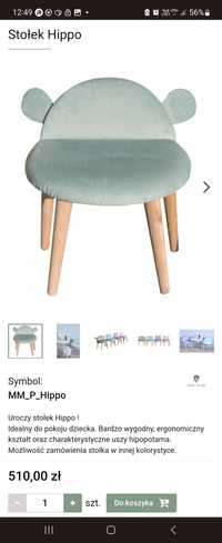 Krzesło taborek stołek dziecięcy hippo