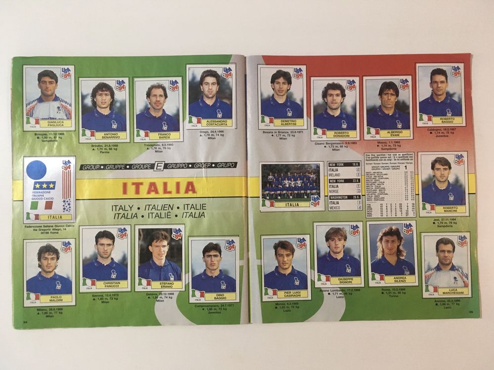 Caderneta USA 94 World Cup Panini