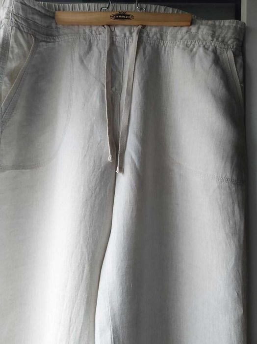 Брюки лен ровные от бедра  размер 16  на 50-52  лляні льон