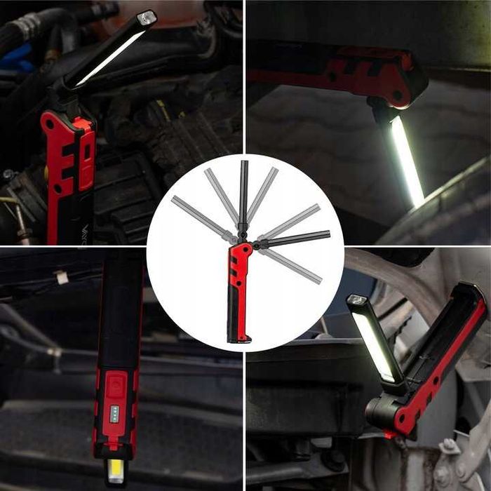 Mocna lampka robocza latarka warsztatowa  LAMPA Z MAGNESEM USB