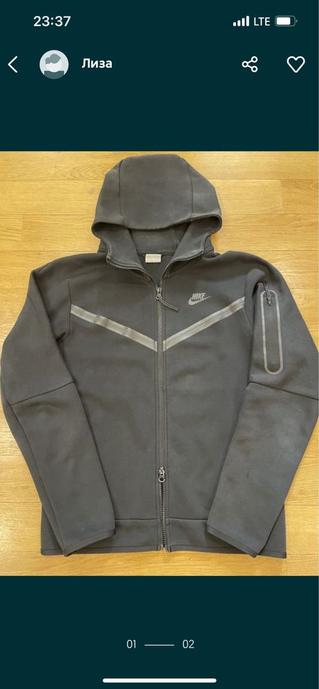 Худі на блискавці Nike Tech Fleece чорний