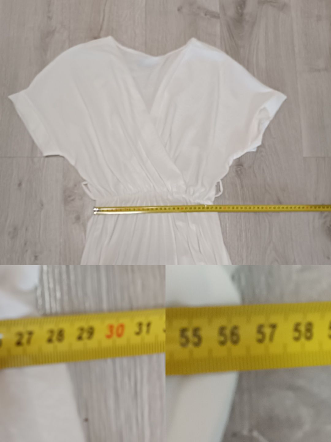 Sukienka letnia uni na S M L xl  dół plisowanie dekolt kopertowy midi