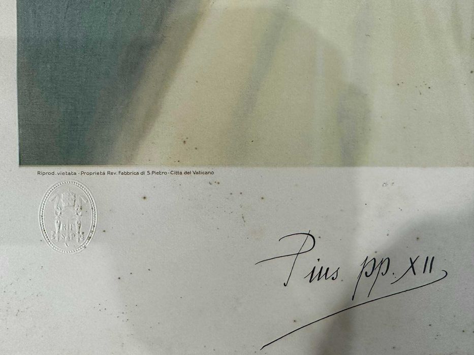 Quadro do Papa Piu XII Certificado Loja Vaticano