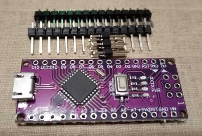 Purple Arduino Nano Atmel ATmega328P 32 kB flash 2 kB RAM mini-USB