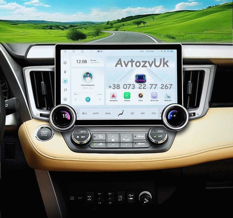 Android 14 RAV4 Toyota RAV 4 Tesla Рав 4 Дисплей GPS CarPlay Магнитола