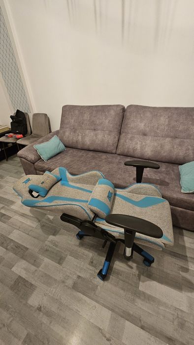 Cadeira Gamer/Gaming Azul e Cinzenta