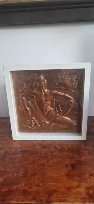 Obraz miedzioryt płaskorzeźba Maredsous Metiers d'art Belgia Picasso