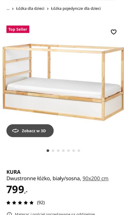 Łóżko pietrowe kura ikea baldachim dla dzieci