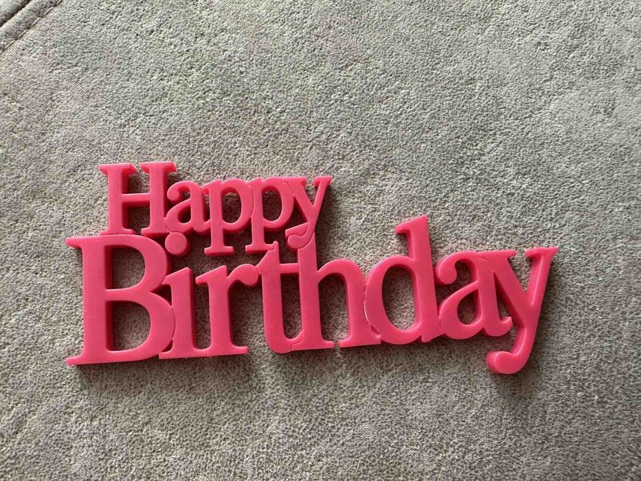 Топер для торта Happy Birthday