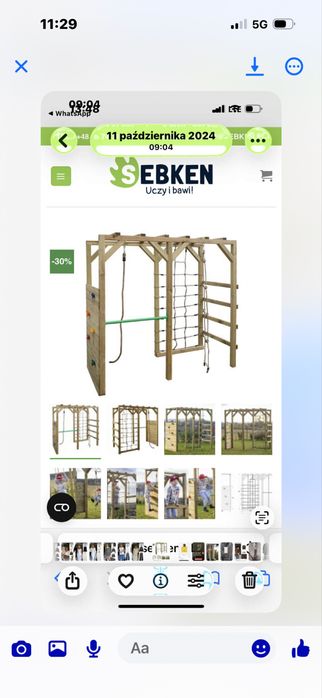 Sprzedam nowy drewniany plac zabaw / zestaw do wspinaczki dla dzieci