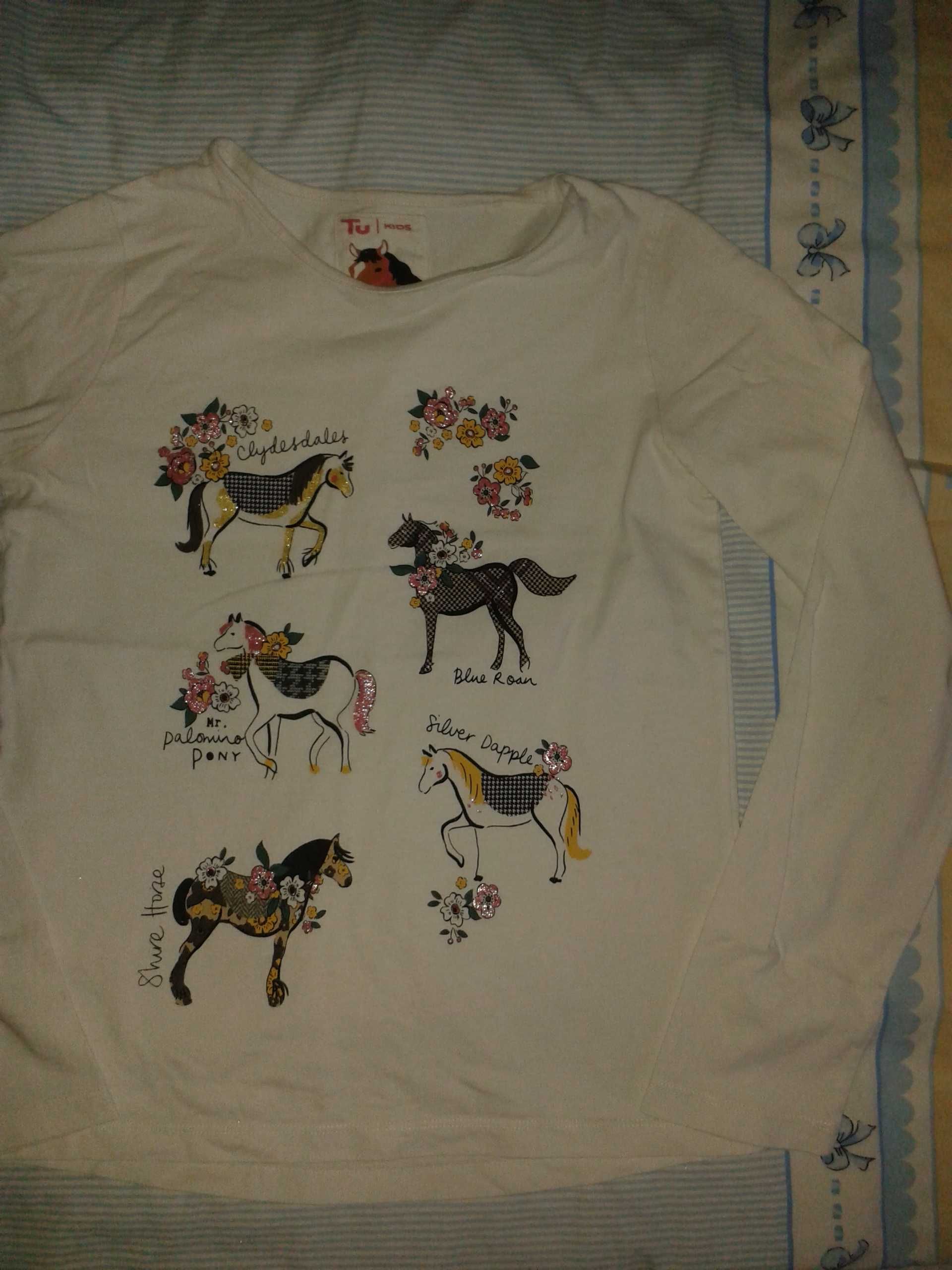 KONIE bluzka z końmi dla dziewczynki rozmiar 140-146 POLECAM