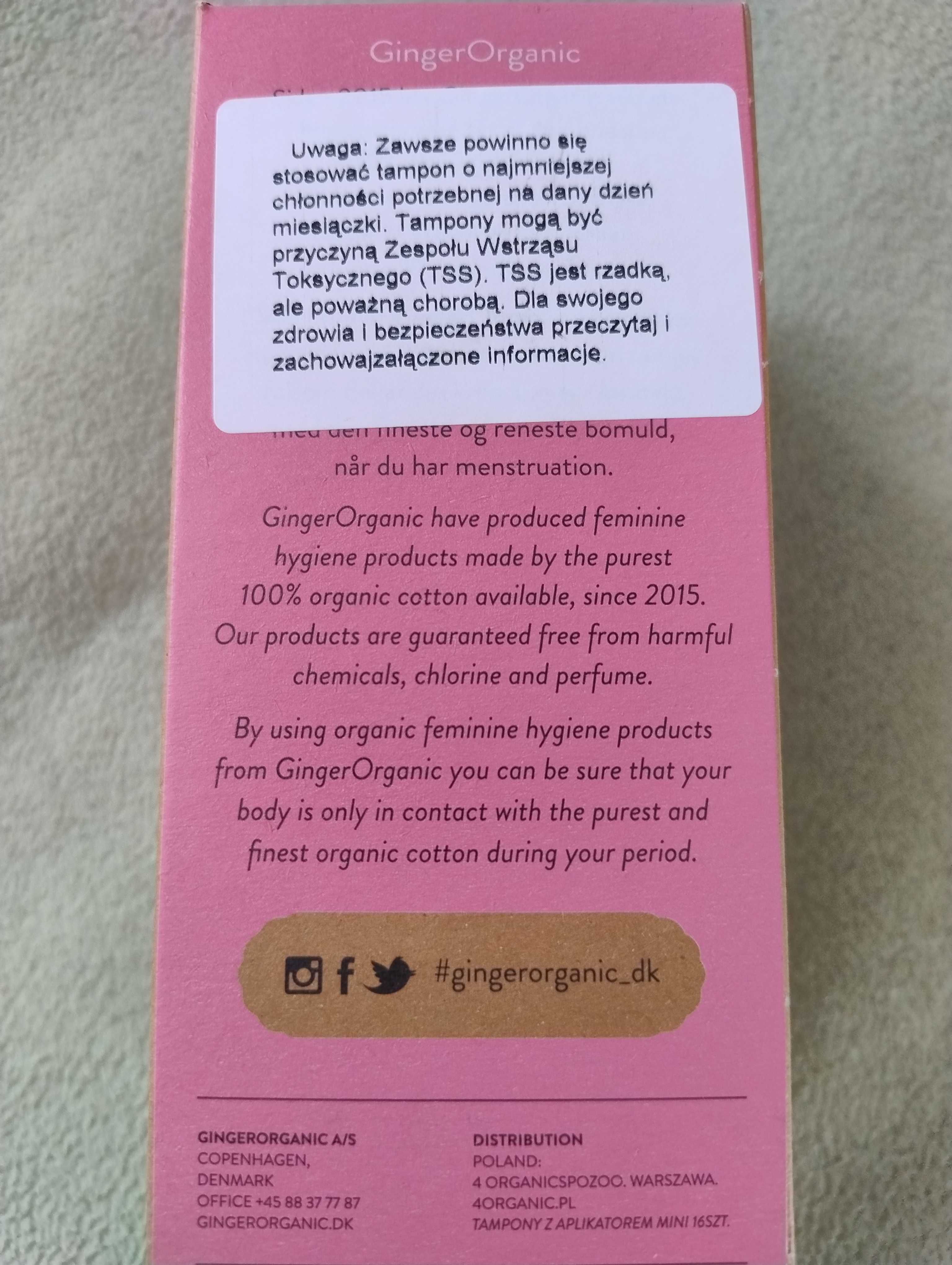 Tampony Ginger Organic Applicator Mini