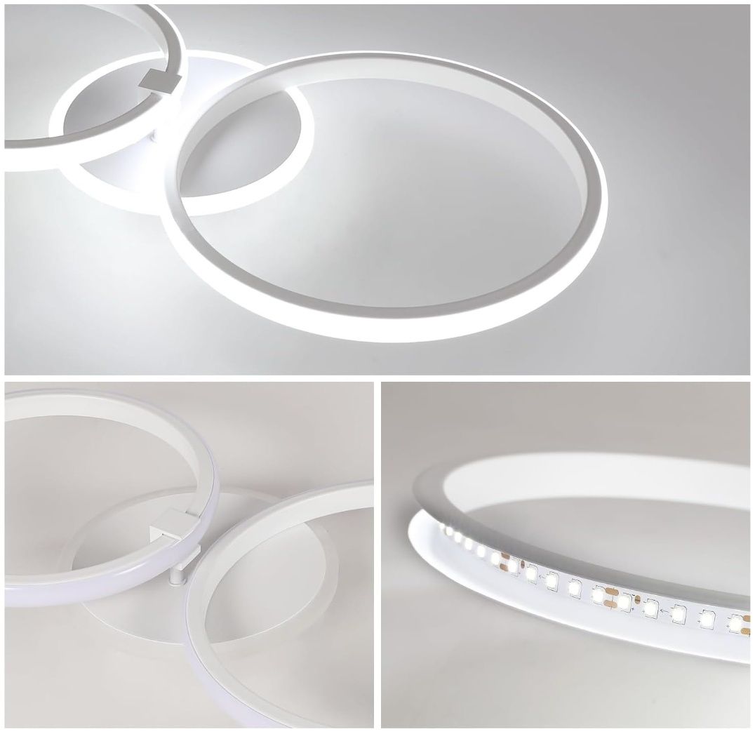 Lampa sufitowa LED, biała, 42W, 3950lm, 6500K, nowoczesna