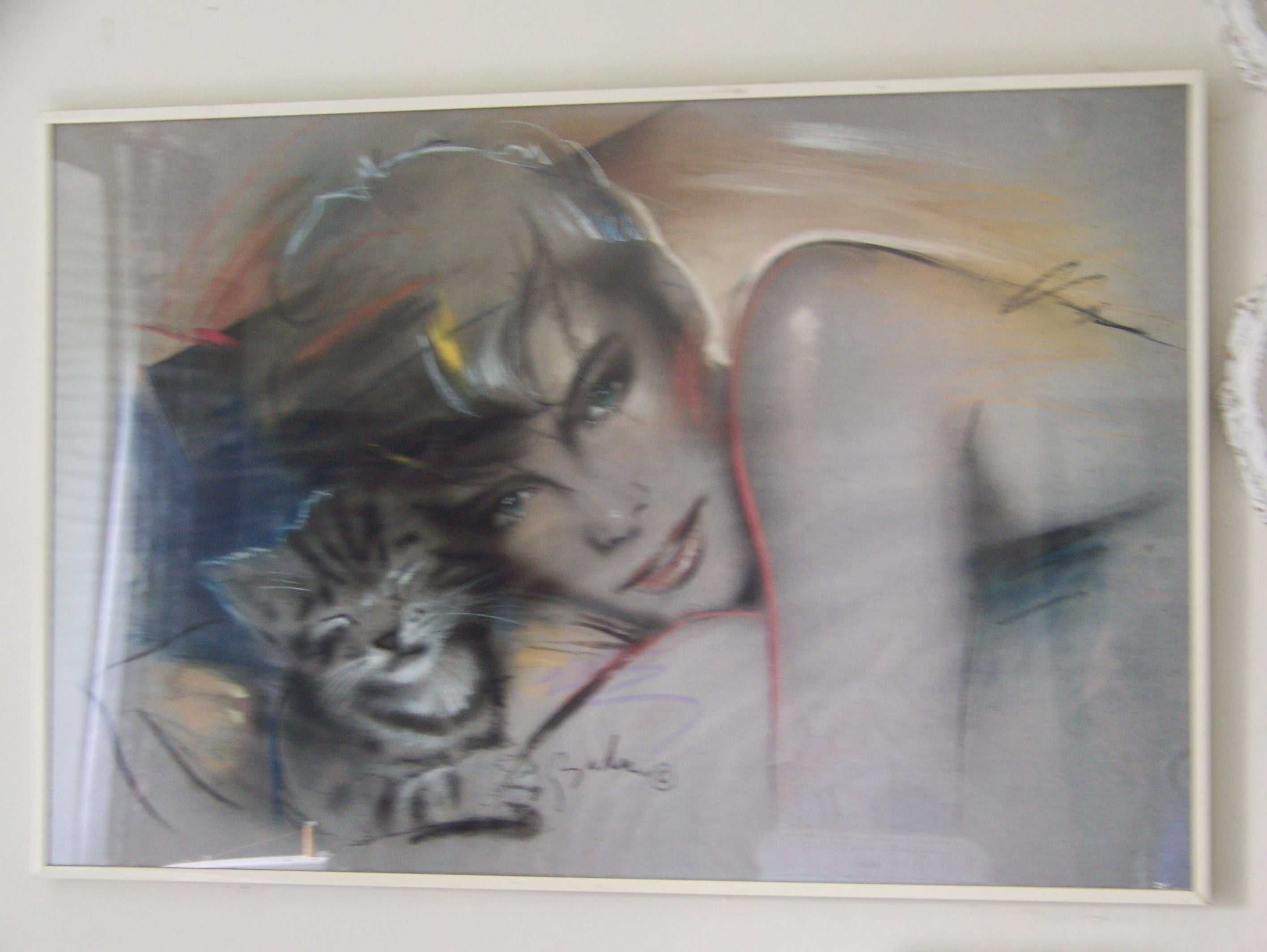 obraz dziewczyna z kotem