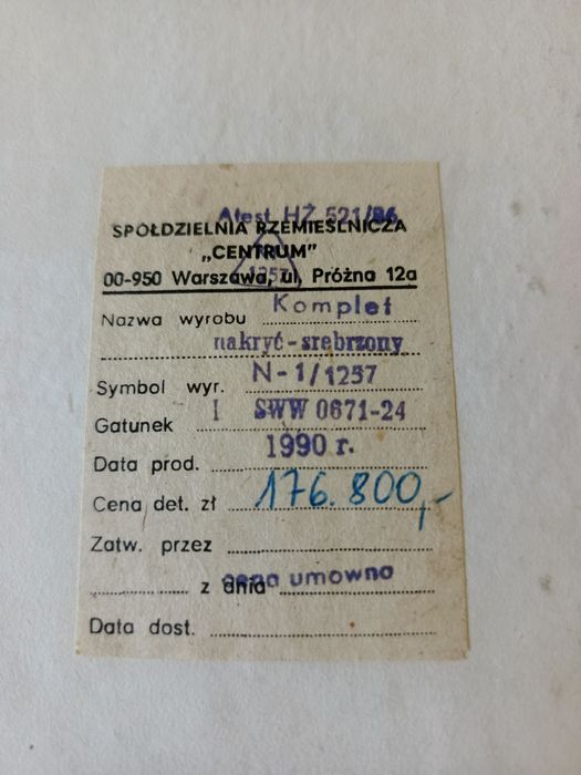 Sztućce posrebrzane Spółdzielnia Rzemieślnicza CENTRUM 18 szt