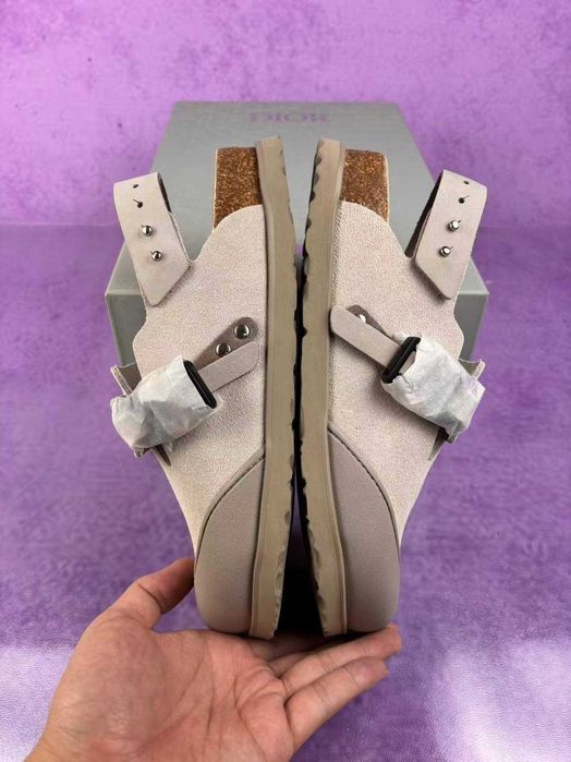 Мюли Dior x Birkenstock Milk мюлі діор біркешток тапки диор биркеншток