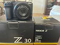 Nikon Z30, 161 zdjęć + 28mm f2.8 SE + druga oryg. bateria + ładowarka